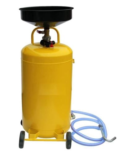 1 Steel Waste Oil Drain Tank|| 15" Funnel|Orange|Wheels