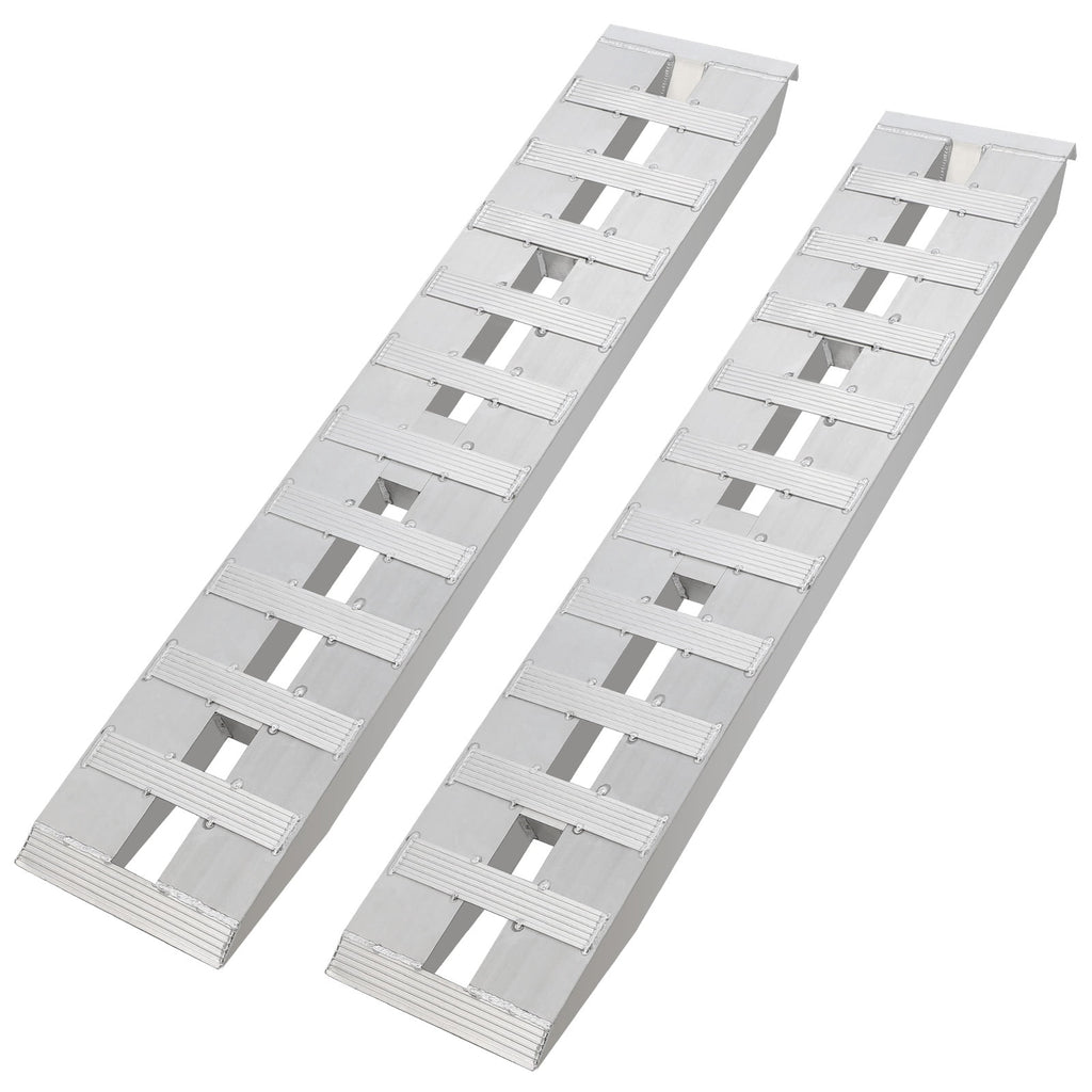 Aluminum Loading Ramps, 2-Pack, 96x15 Inches, 10,000 lb Capacity, Folding Non-Slip Design for Trucks and Tractors