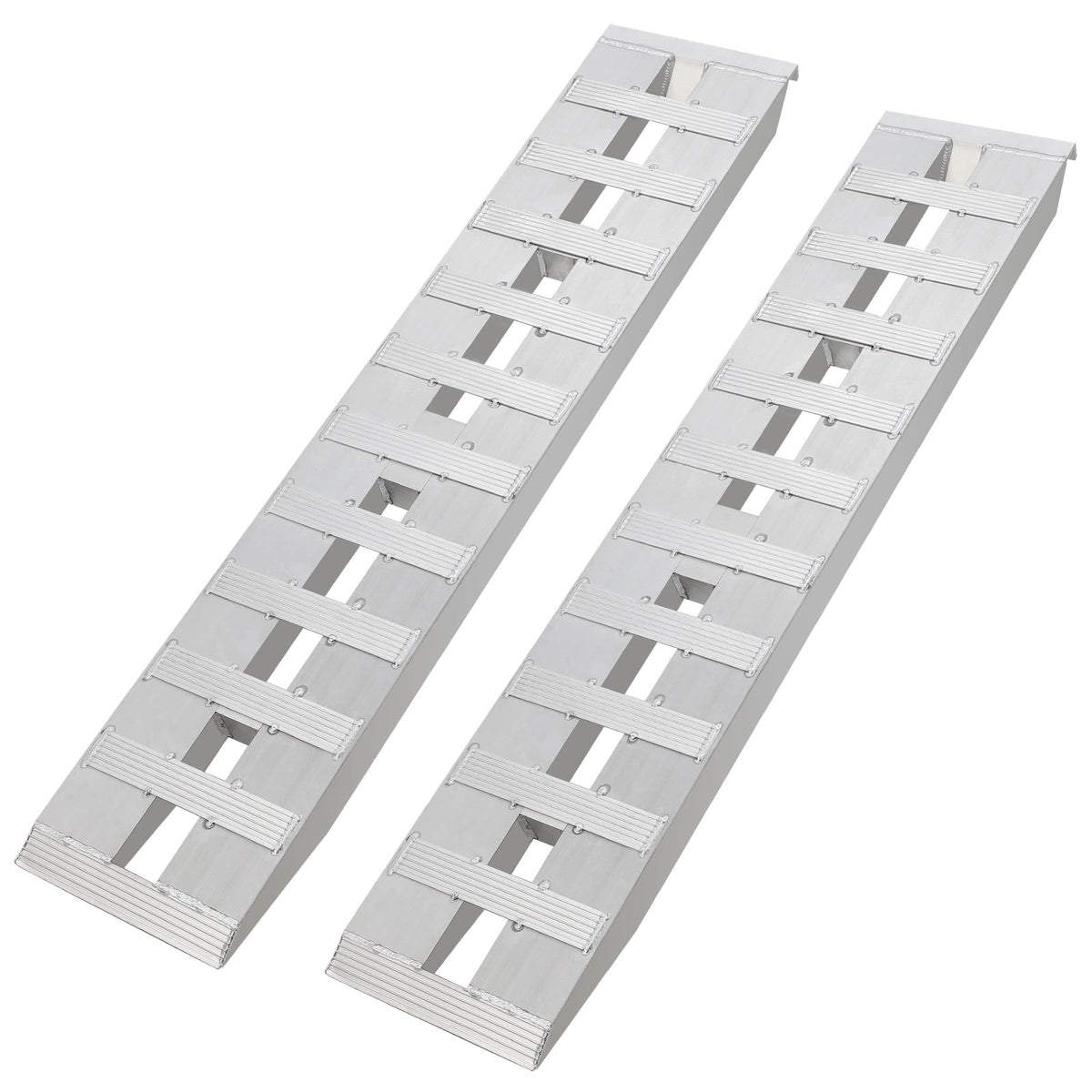 Aluminum Loading Ramps, 2-Pack, 96x15 Inches, 10,000 lb Capacity, Folding Non-Slip Design for Trucks and Tractors