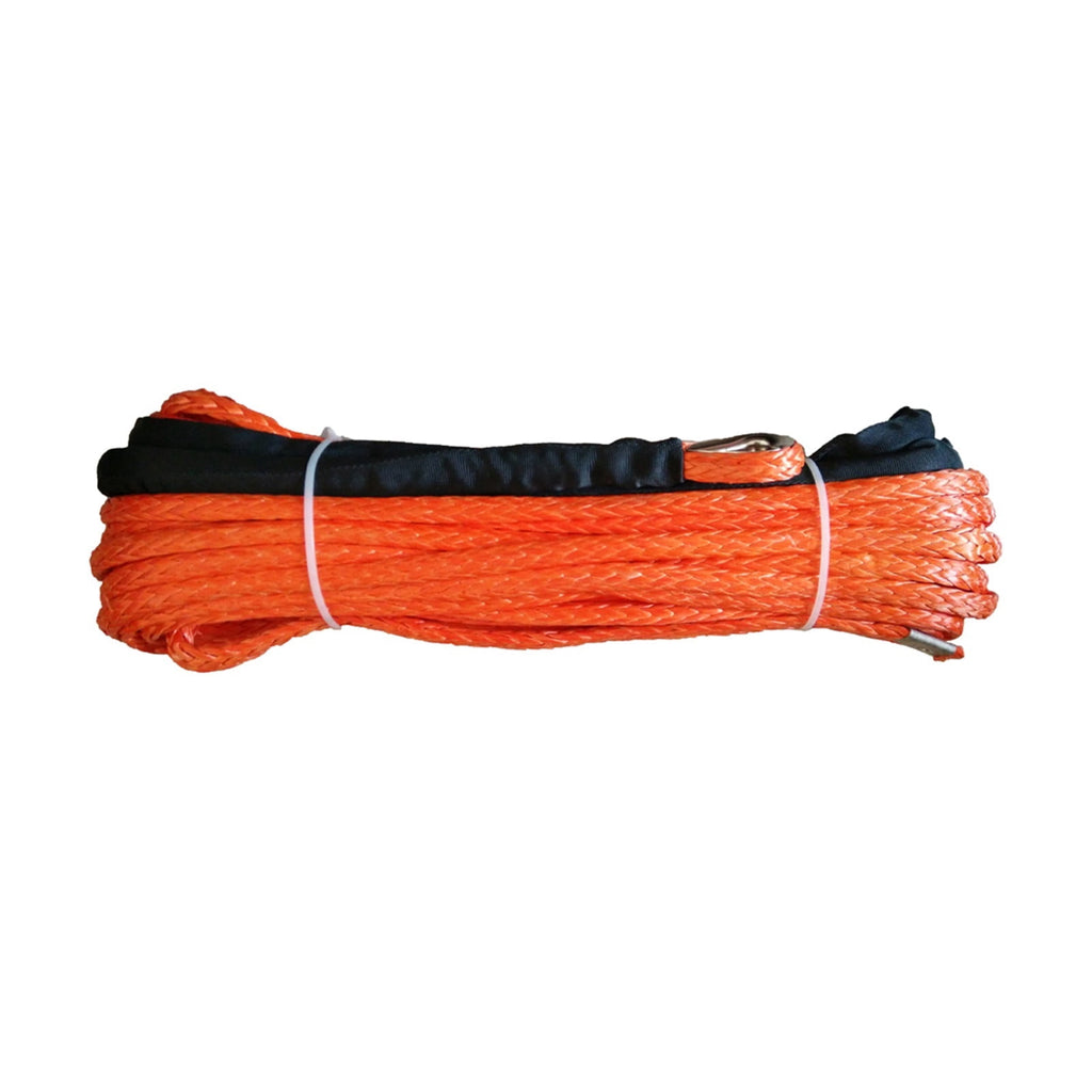 3/8" X 100' Grey Synthetic Winch Rope Uhmwpe Cable For ATV UTV SUV 4X4(Orange , Yellow , Blue , Gray) ,Durable & Safe