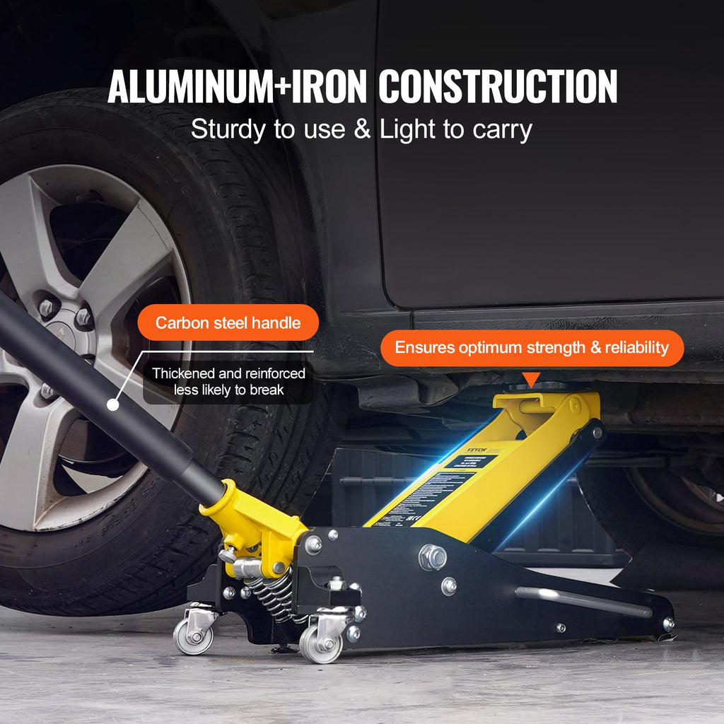 VEVOR Floor Jack 2 Ton Low Profile Floor Jack Heavy Duty Dual Piston Rapid Pump