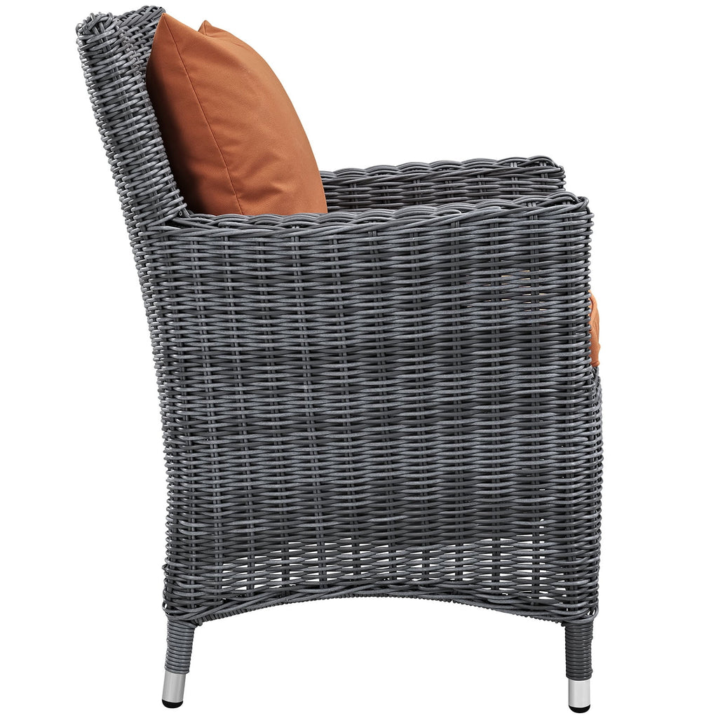 Modway Summon 4 Piece Outdoor Patio Sunbrella® Dining Set in Canvas Tuscan