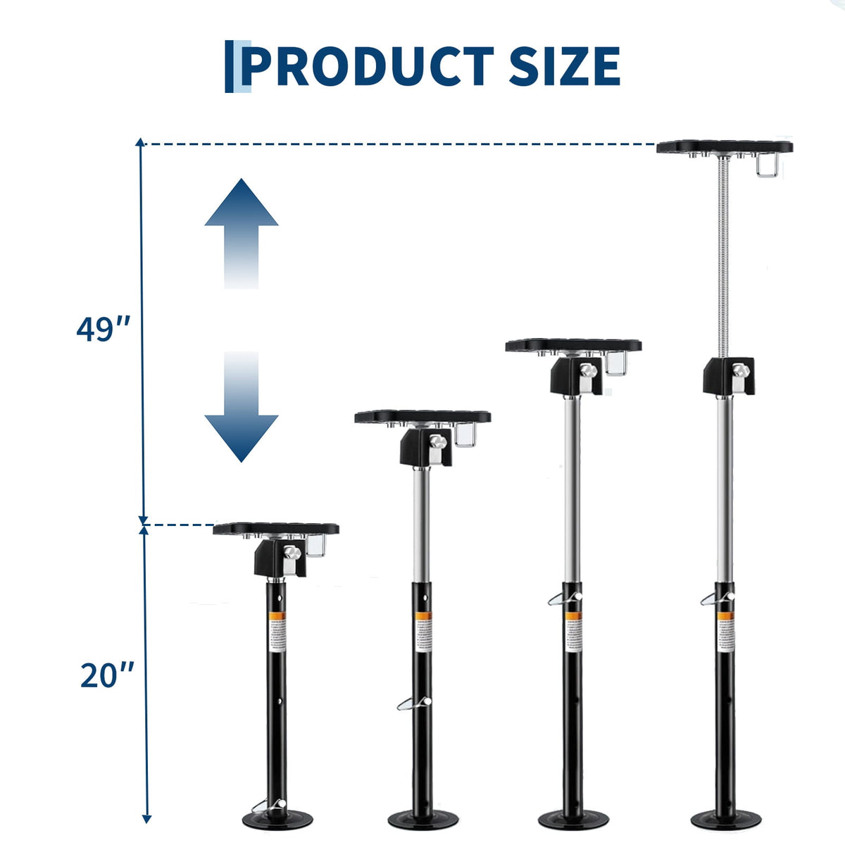 RV Slide Out Support Jacks, 4 Pack Stabilizer Jacks for Camper, Adjustable 21"-49" 20000 lb, Flat Top, Black