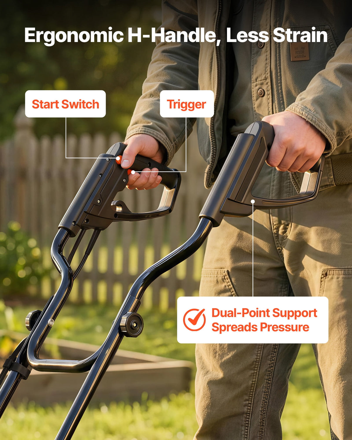 VEVOR 13.5-Amp Corded Electric Garden Tiller, 18-Inch Tilling Width, Steel Tines and Foldable Handle