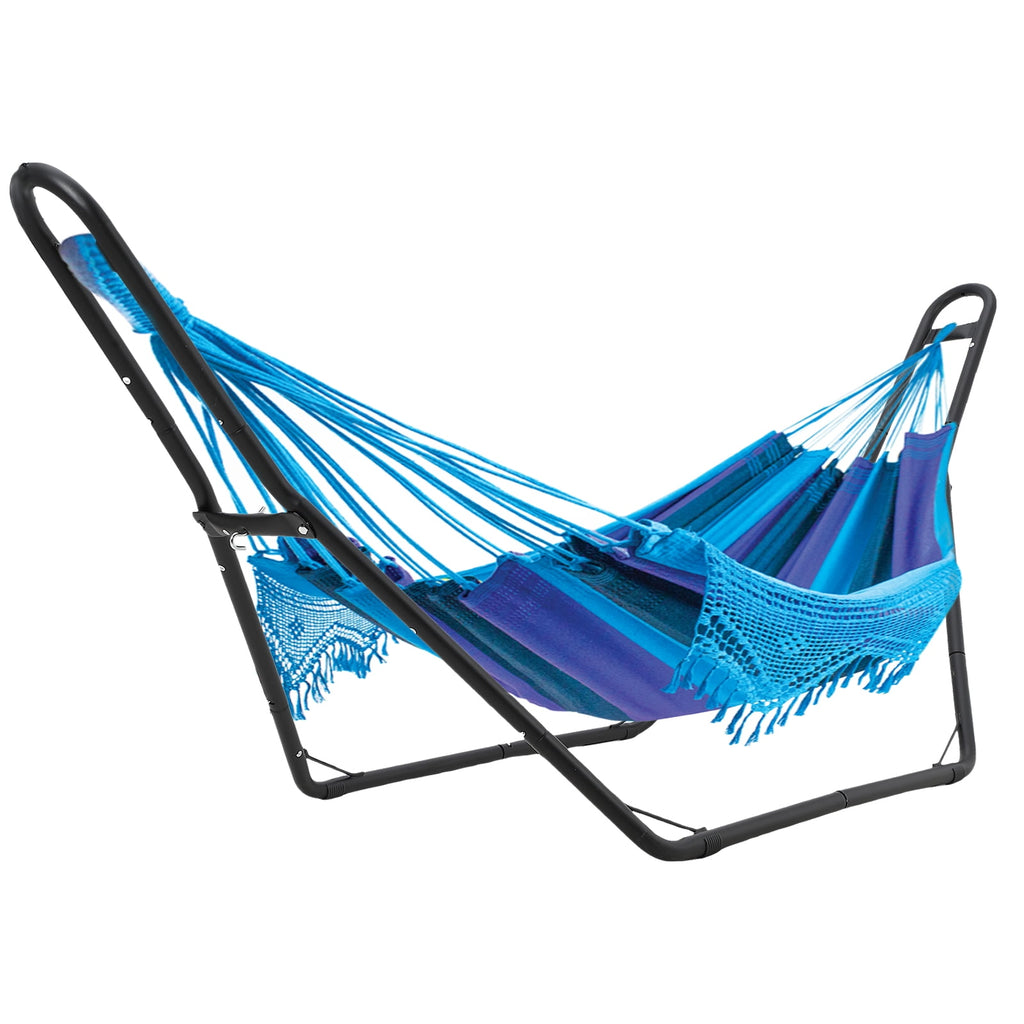 Adjustable Double-Bar Hammock Stand for 9-14 ft Hammocks, 550 lb Capacity, Indoor/Outdoor, Stand Only