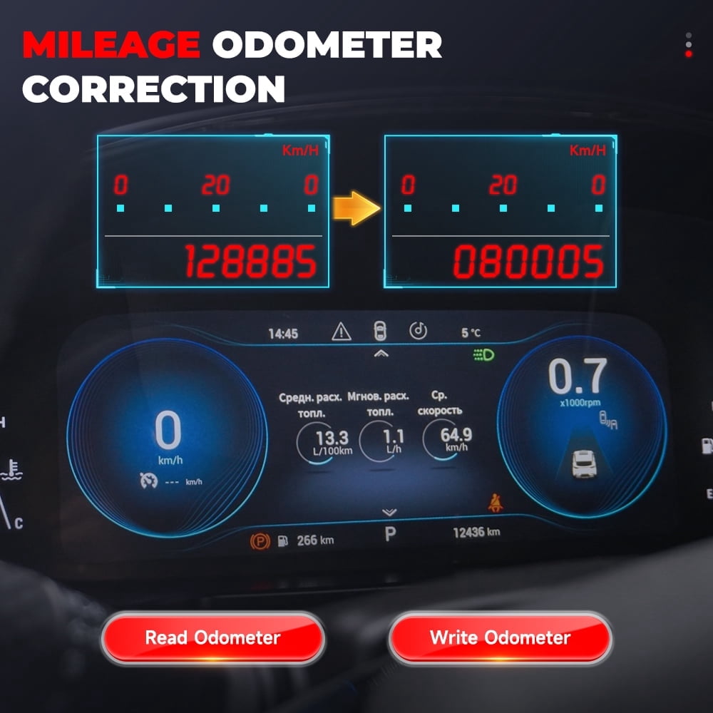 ANCEL DM500 OBD2 Scanner Diagnostic Tool Car Odometer Adjustment Calibration Tool Full OBDII Functions for Vehicles Engine Code Reader