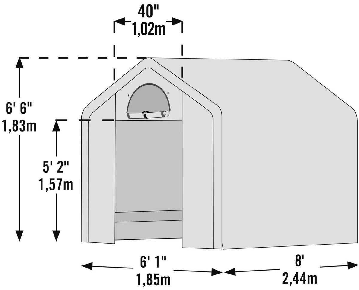 ShelterLogic Grow IT 6 x 8 x 6 ft Translucent Backyard Greenhouse