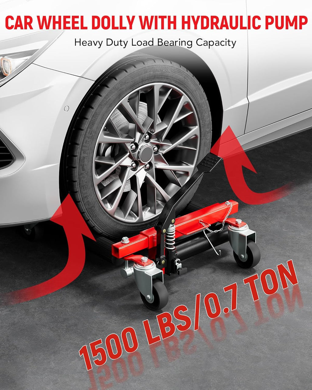 COZONY 2 Pcs Car Dollies with Hydraulic Tire Jack, 12" Wheel Vehicle Positioning Jacks with Foot Pedal for Auto Repair, Tire Moving