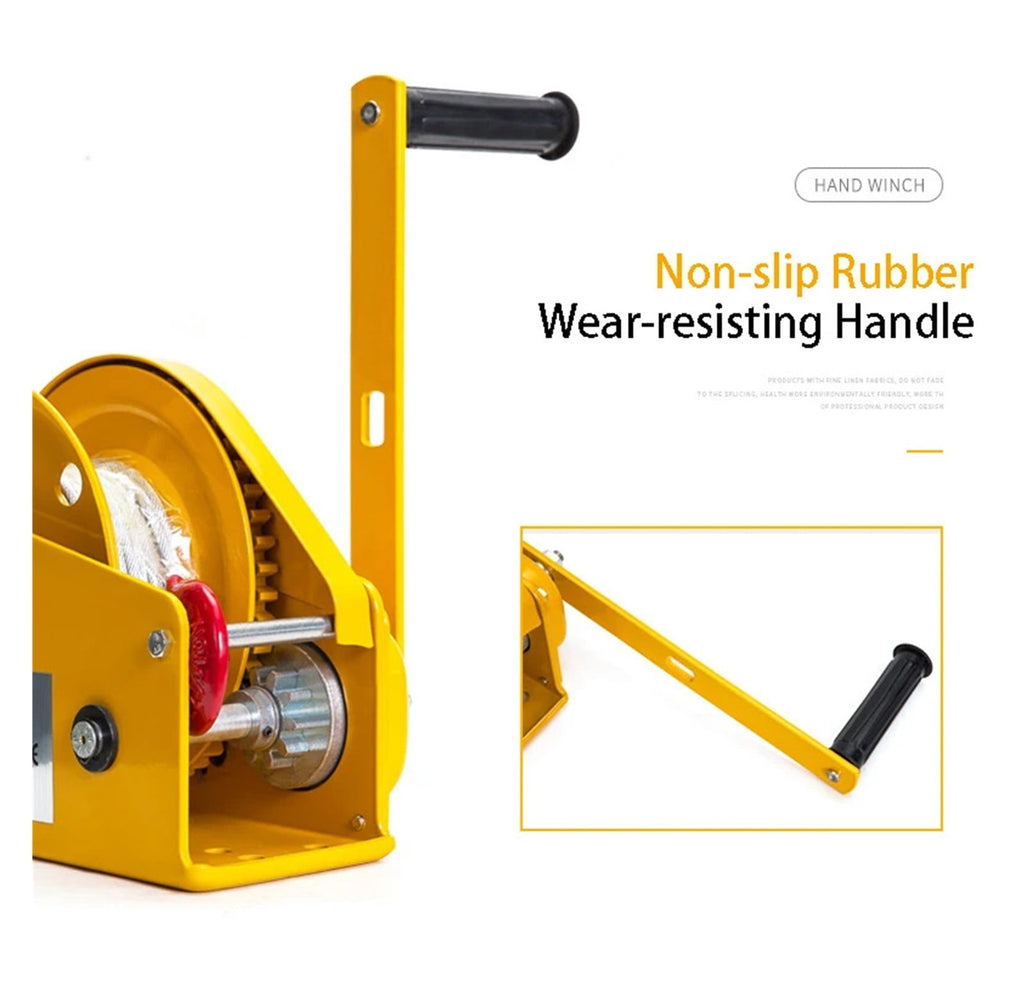 1200LBS Self-locking Hand Winch, Stainless Steel Boat Windlass Truck Auto Manual Lifting Hoist ,Easy to Setup