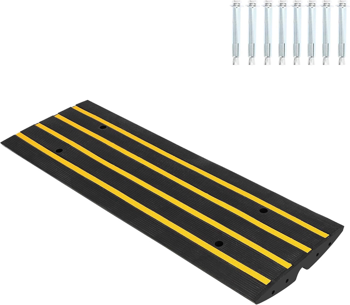 QinaQin 1 PC 48Inch Rubber Curb Ramp, Heavy Duty, Yellow