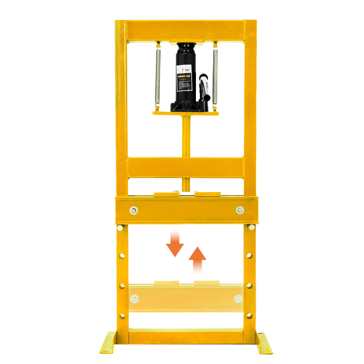 Hydraulic Shop Press Machine, Adjustable Heavy Duty Metal Hydraulic Floor Press with Movable Plates & h-Frame for Garage Workshop Industry