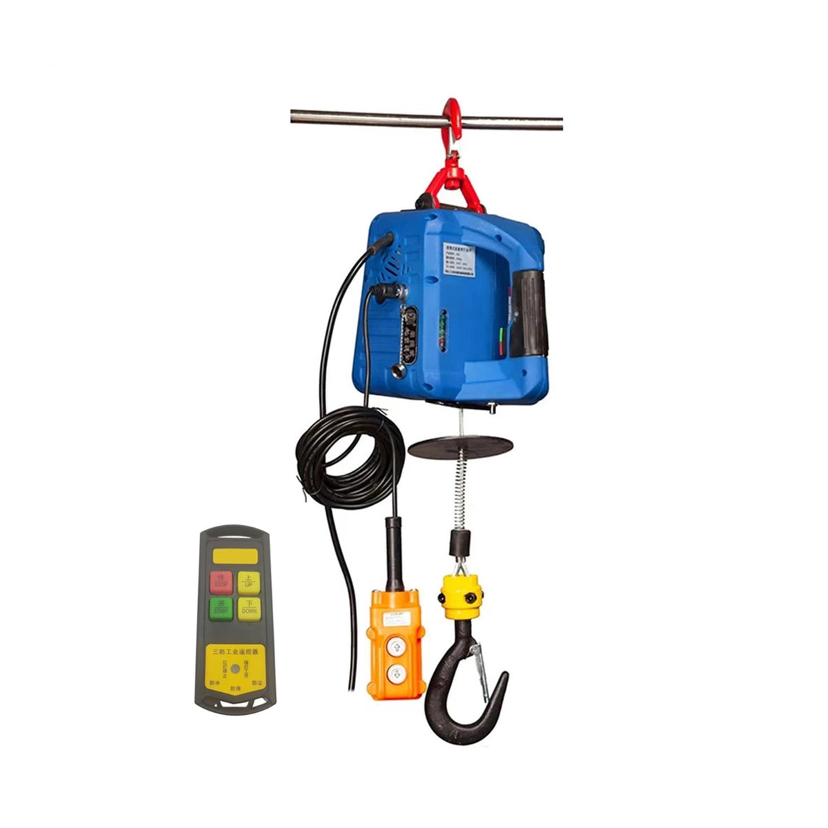 Upgrade Electric Hoist Portable Electric Hand Winch Traction Block Electric Steel Wire Rope Lifting Hoist Towing Rope