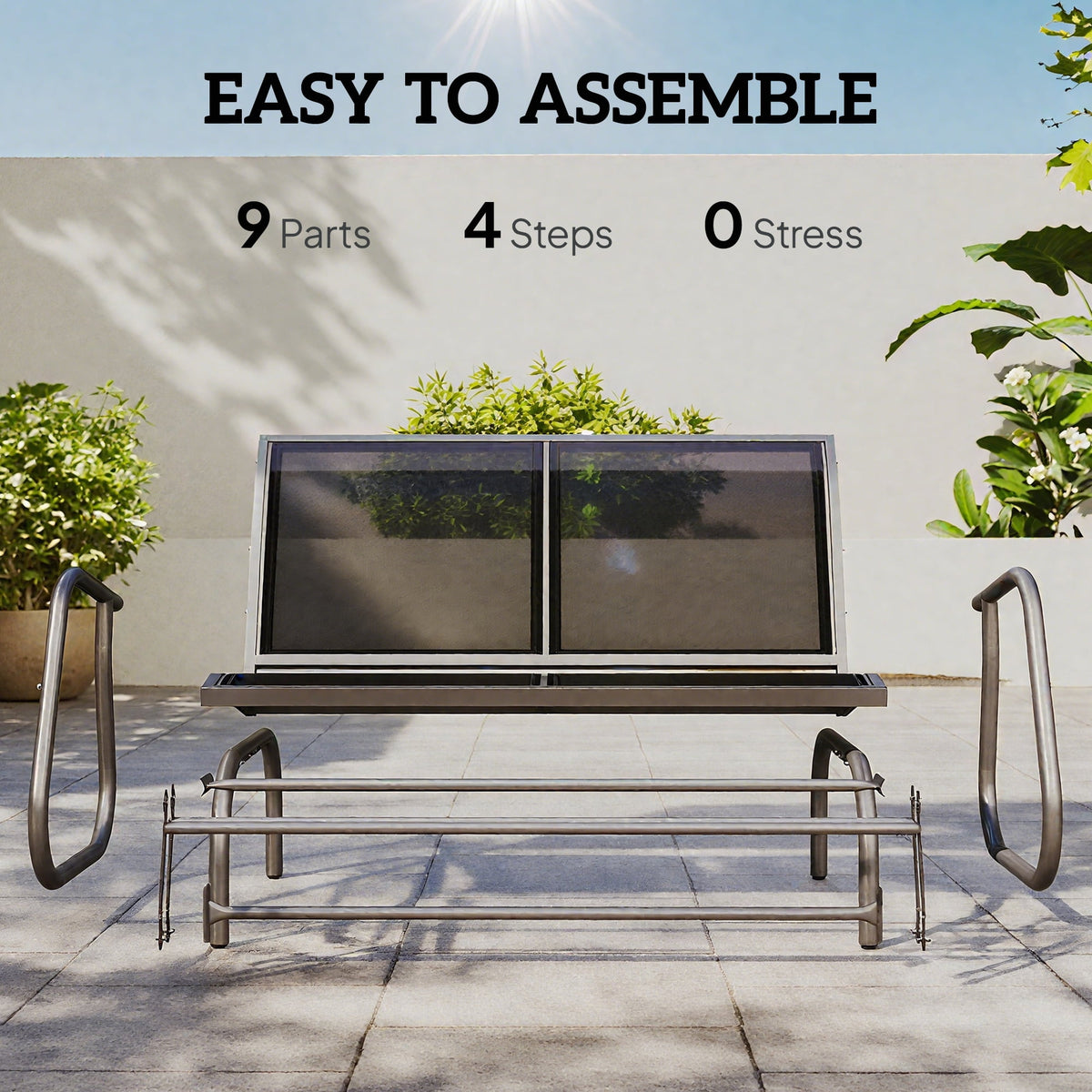 Outsunny Patio Double Glider Bench