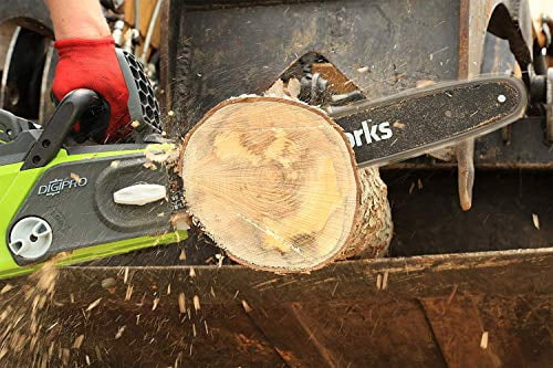 Greenworks 40V 14" Cordless Brushless Electric Chainsaw, 2.0 Ah Battery and Charger Included [75+ Compatible Tools]