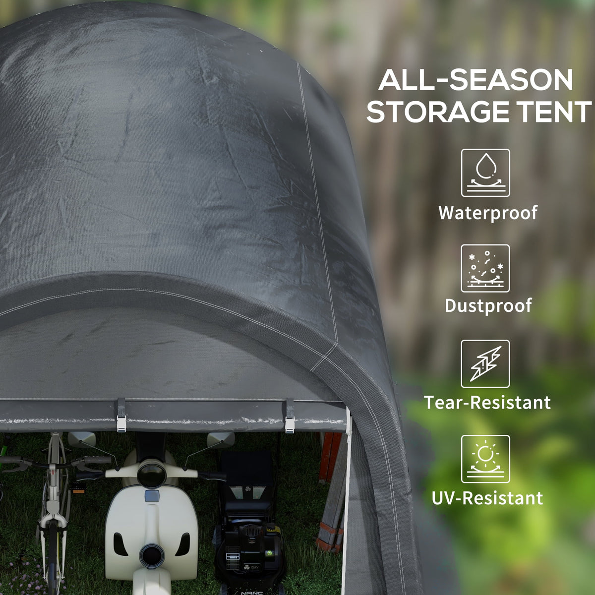Outsunny 10'x10' Outdoor Storage Shed, Waterproof Heavy Duty Portable Shed