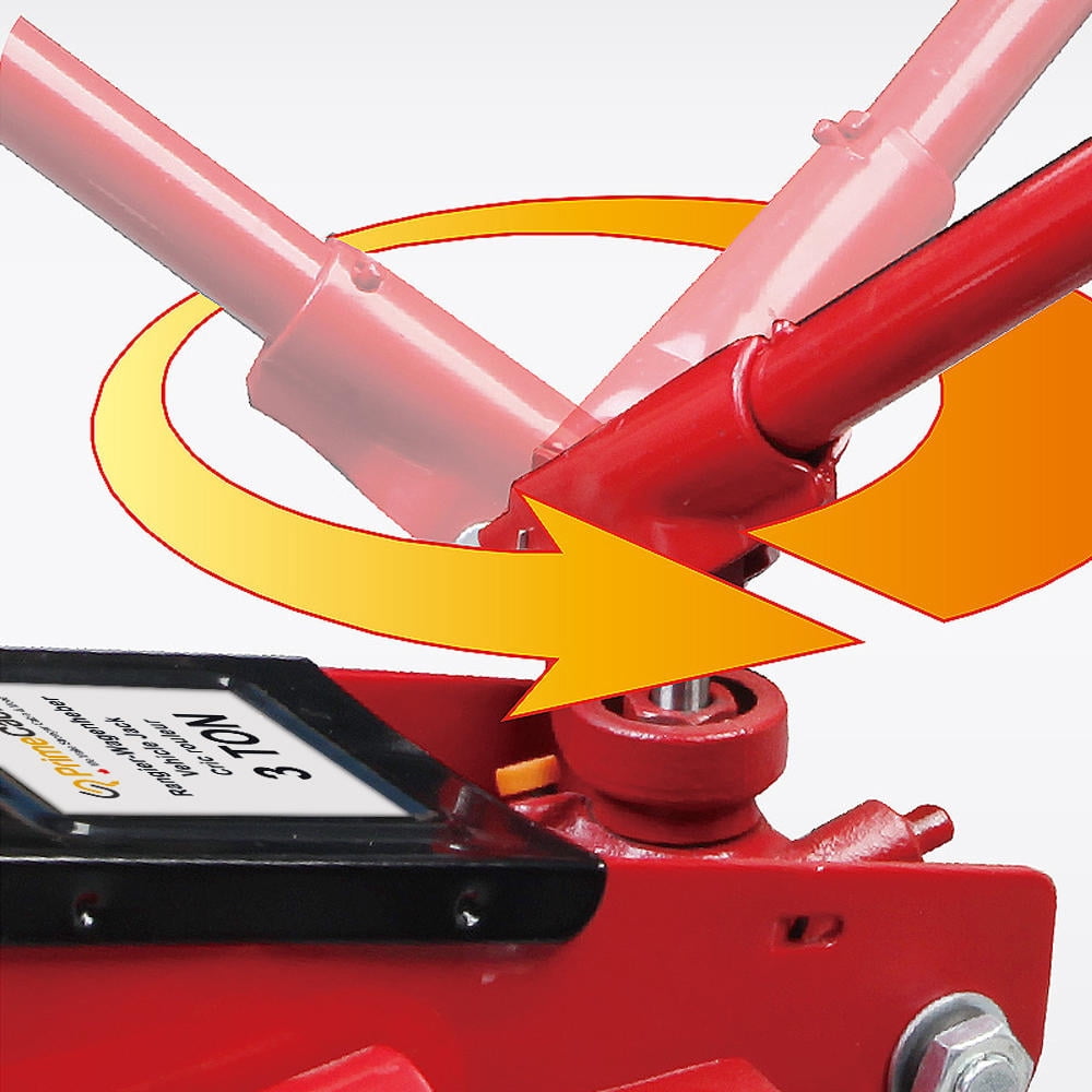 Hydraulic Trolley Floor Jack With Piston Quick Lift Pump, 3 Ton (6,000 lb) Capacity, Red