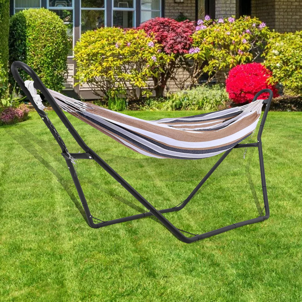 Adjustable Double-Bar Hammock Stand for 9-14 ft Hammocks, 550 lb Capacity, Indoor/Outdoor, Stand Only