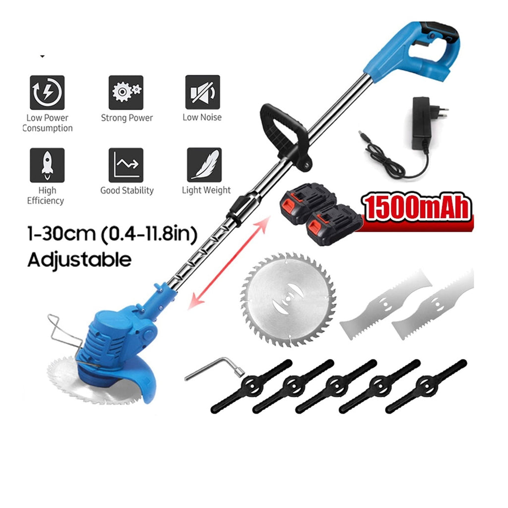 21V Retractable Handheld Cordless Lawn Mower Electric Lawn Mower 1500mAh Battery Multifunctional Power Trimmer Garden Tools ,Easy to Use