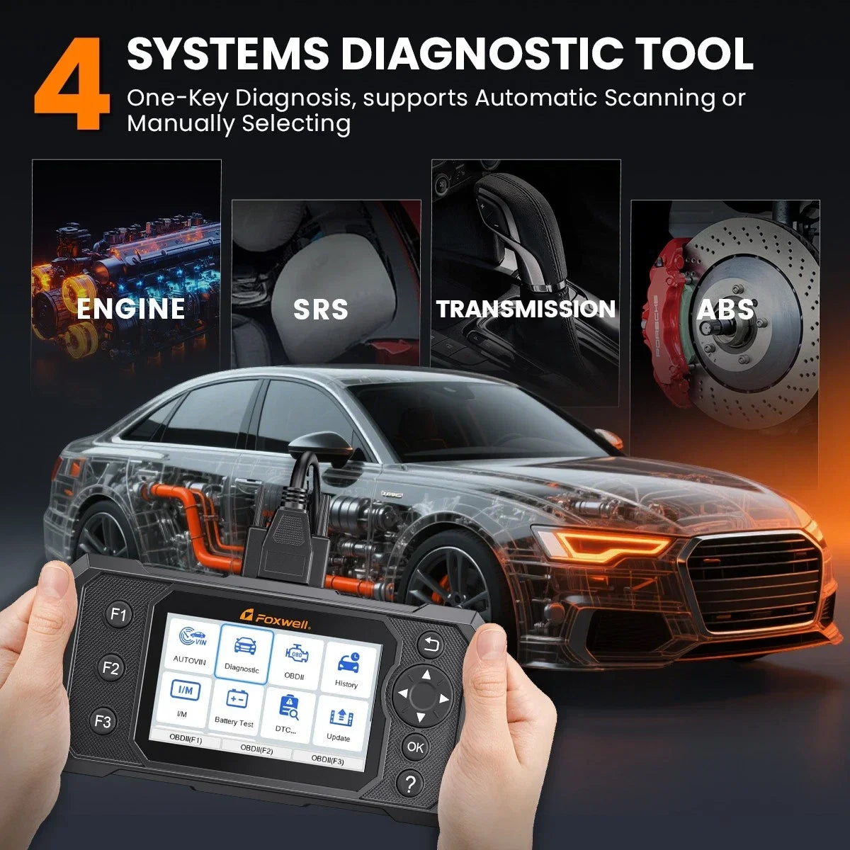 FOXWELL Car Diagnostic Tool OBD2 Scanner w/ BM310