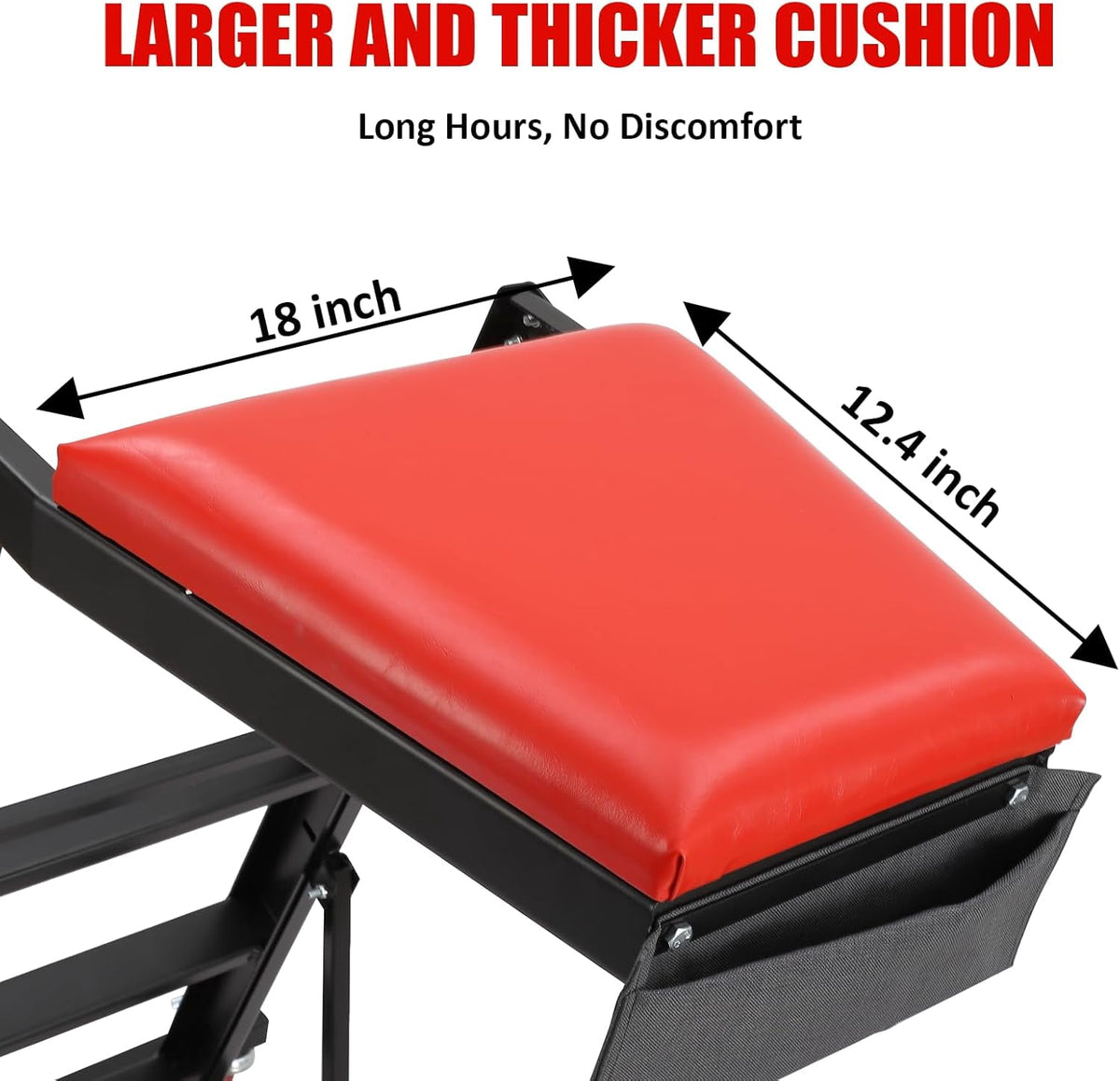 400 LB Heavy Duty Garage Shop Creeper Adjustable Height Foldable Topside Engine Creeper with Casters for Auto Repair Black