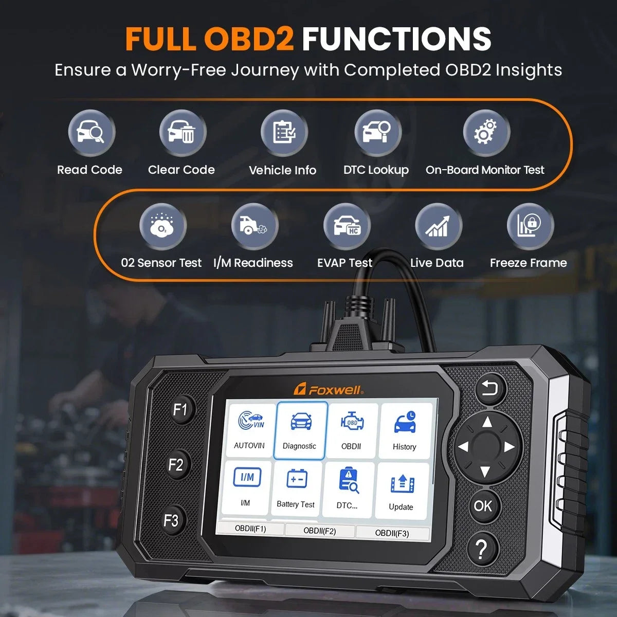 FOXWELL Car Diagnostic Tool OBD2 Scanner w/ BM310