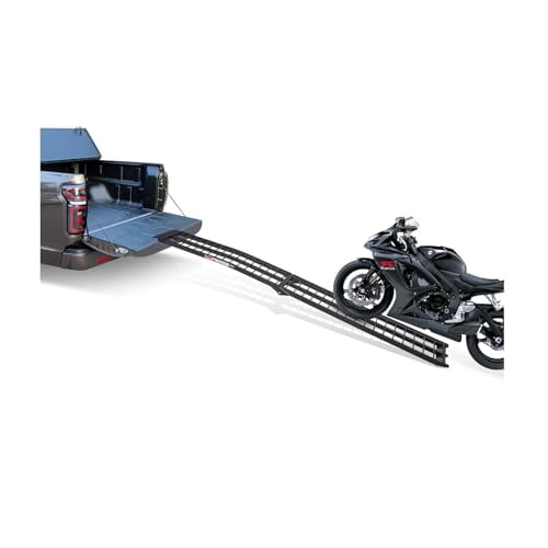 FACHNUO 10 Ft Folding Aluminum Loading Ramp, 600 lb Capacity, 120x12 Inches, for Trucks, Motorcycles and ATVs, 1 Pc