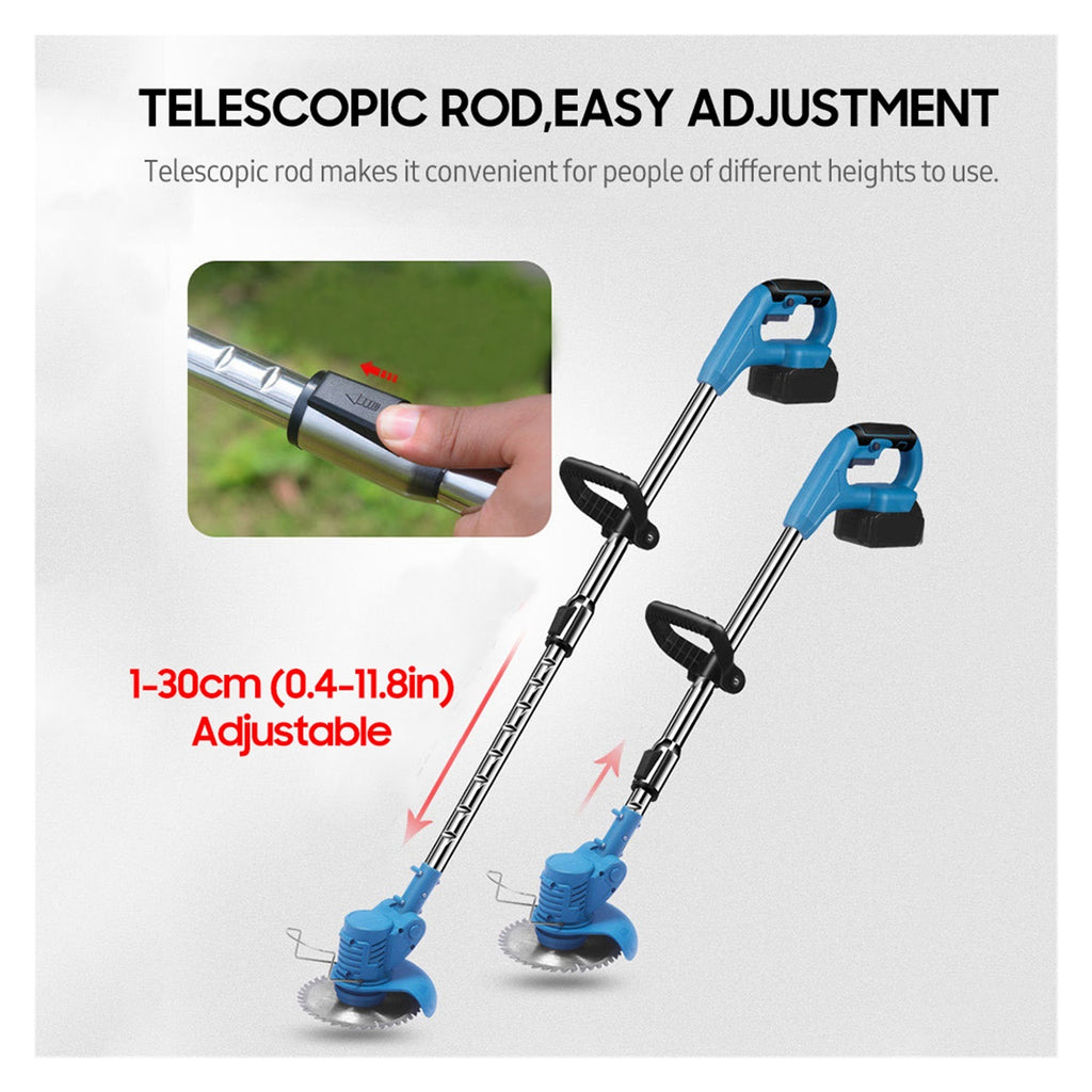 21V Retractable Handheld Cordless Lawn Mower Electric Lawn Mower 1500mAh Battery Multifunctional Power Trimmer Garden Tools ,Easy to Use