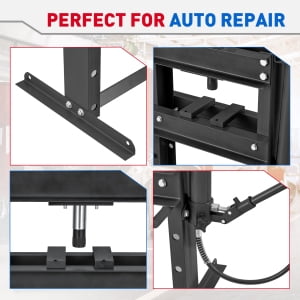 Heavy-Duty H-Frame Hydraulic Shop Press with Adjustable Pressure Gauge and 2 Press Plates for Garage Repairs