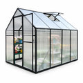 TMG Industrial 6' x 8' Greenhouse with Polycarbonate Roof and Walls, Durable Aluminum Frame, Quick Assembly, Essential Series, TMG-GHE0608