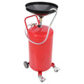 8-Gallon Air-Operated Oil Drain Tank, Adjustable 34-46 Inch Funnel Height and 360-Degree Wheels