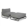 Towallmark Chaise Lounge Chair Set, Outdoor Patio Lounge Chair with Ottoman, Cloud Comfort Lounge Set for Poolside/Patio/Backyard, Light Gray