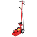 22-Ton/44,000 lb Air Hydraulic Floor Jack, Dual Power, 46-Inch Adjustable Handle and Wear-Resistant Tires, Red