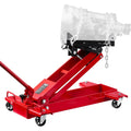 VEVOR 1-Ton/2200 lb Low-Profile Telescoping Transmission Jack, 7.28-27.6 Inch Lift, 360-Degree Swivel Wheels