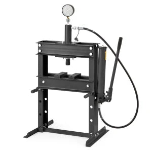 Heavy-Duty H-Frame Hydraulic Shop Press with Adjustable Pressure Gauge and 2 Press Plates for Garage Repairs