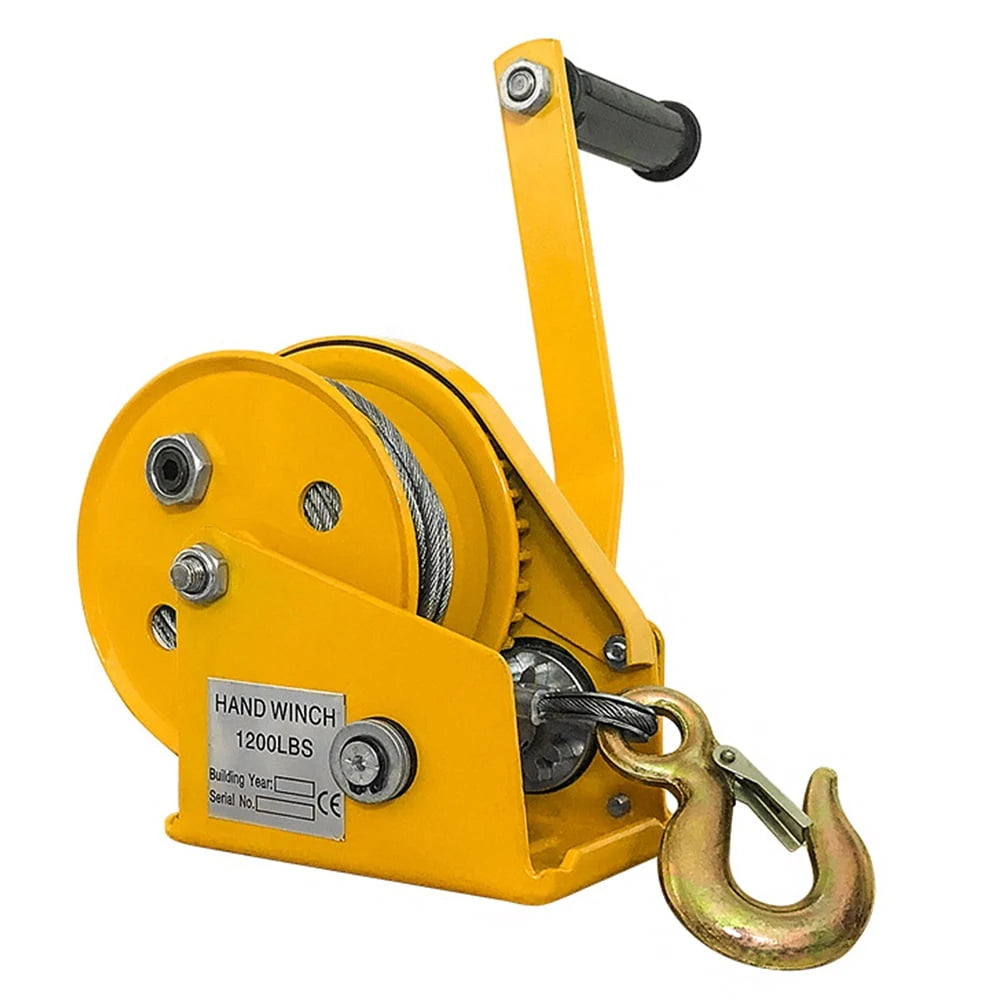 Hand-Crank Winch Self-Locking Hand Winch 1200 lbs Manual Tow Winch Small Hoist Two-Way Locking for Hassle - Free Lifting