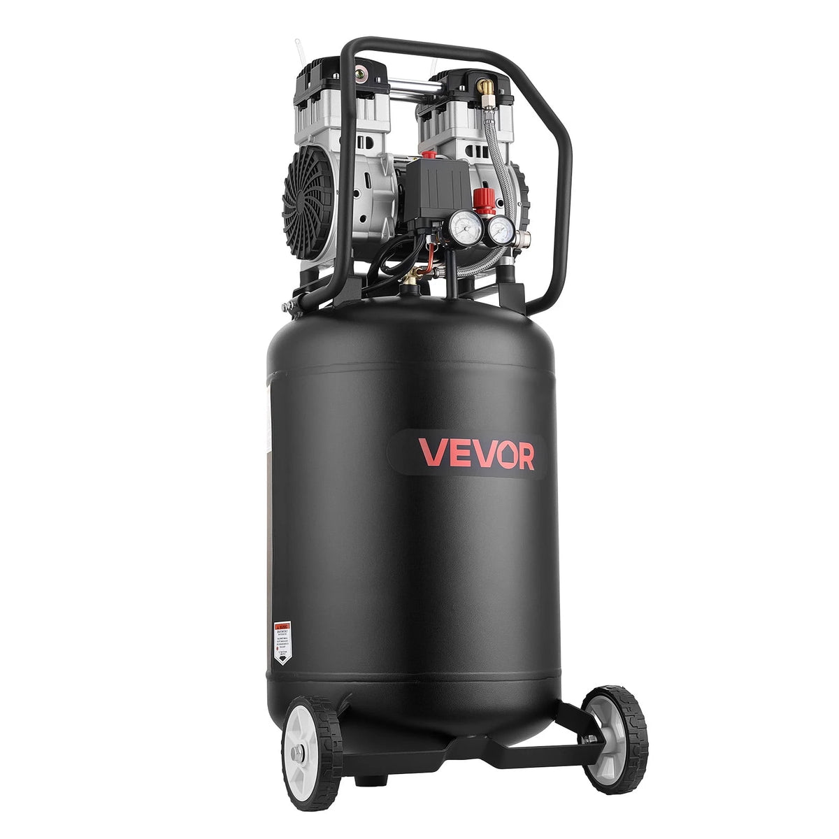 VEVOR 20-Gallon Air Compressor, 2HP 4.5 SCFM at 90PSI, Max 125PSI Pressure Oil-Free Air Compressor Tank, Portable on Wheels for Auto Repair