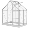 Outsunny 6' x 4' Walk-In Polycarbonate Greenhouse with Foundation Window