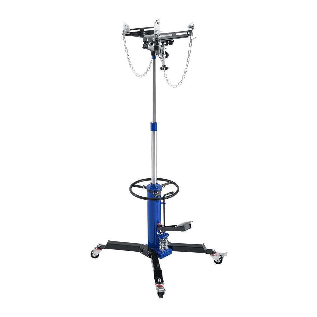 KFFKFF 0.6-Ton/1322 lb Hydraulic Transmission Jack, Dual Telescopic Lift, Foot Pedal, 34.6-69.3 Inch Height