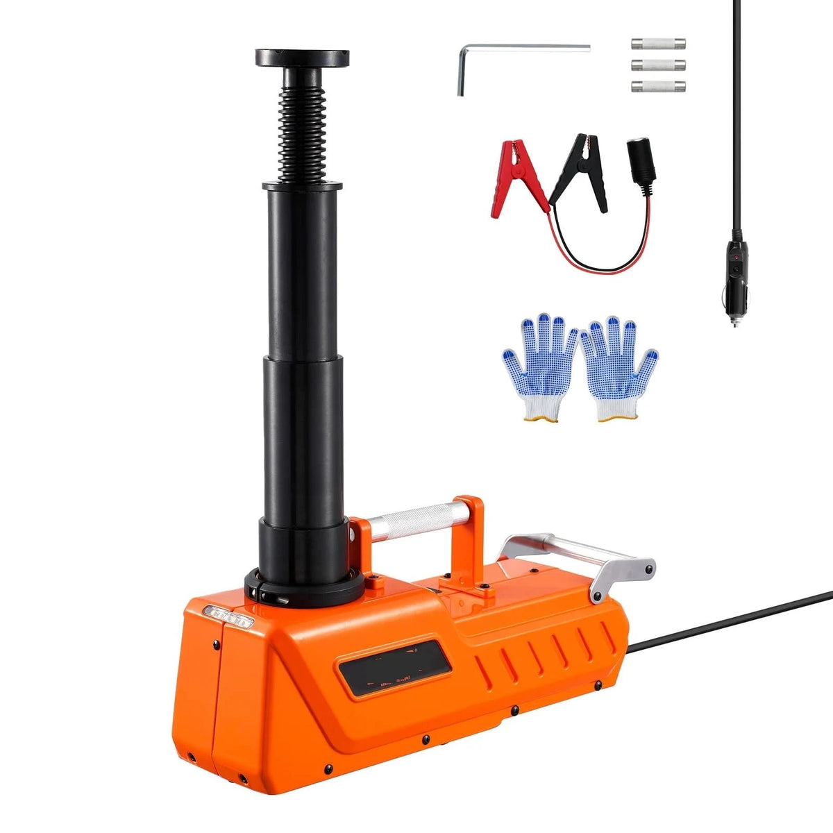 Electric Car Jack 15T Adjustable Electric Scissor Jack 12V Dual-Powered Tire Changer With LED Light For Sedan, SUV, Truck ,Easy to Operate