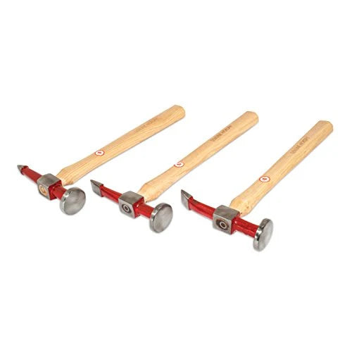 3pc Professional Auto Body Hammer Set (Pick, Curved and Straight)
