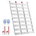 VEVOR 76x50 Inch Tri-Folding Aluminum Trailer Ramps, 1500 lb Capacity, Straps and Non-Slip Rubber Fingers