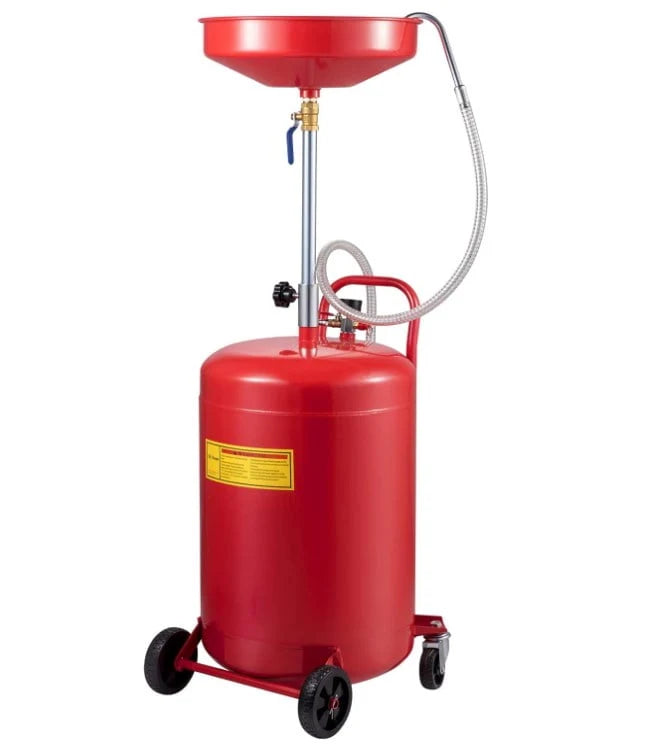 1 Steel Waste Oil Drain Tank|| 15" Funnel|Orange|Wheels