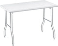 Heavy Duty Folding Stainless Steel Workbench – 620LB Capacity, No Assembly, Portable Metal Table for Kitchen, Garage, Restaurant, Laundry, and Camping
