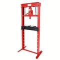 H-Frame Pneumatic Hydraulic Shop Press, Heavy-Duty Benchtop Press with Adjustable Worktable and Stamping Plates