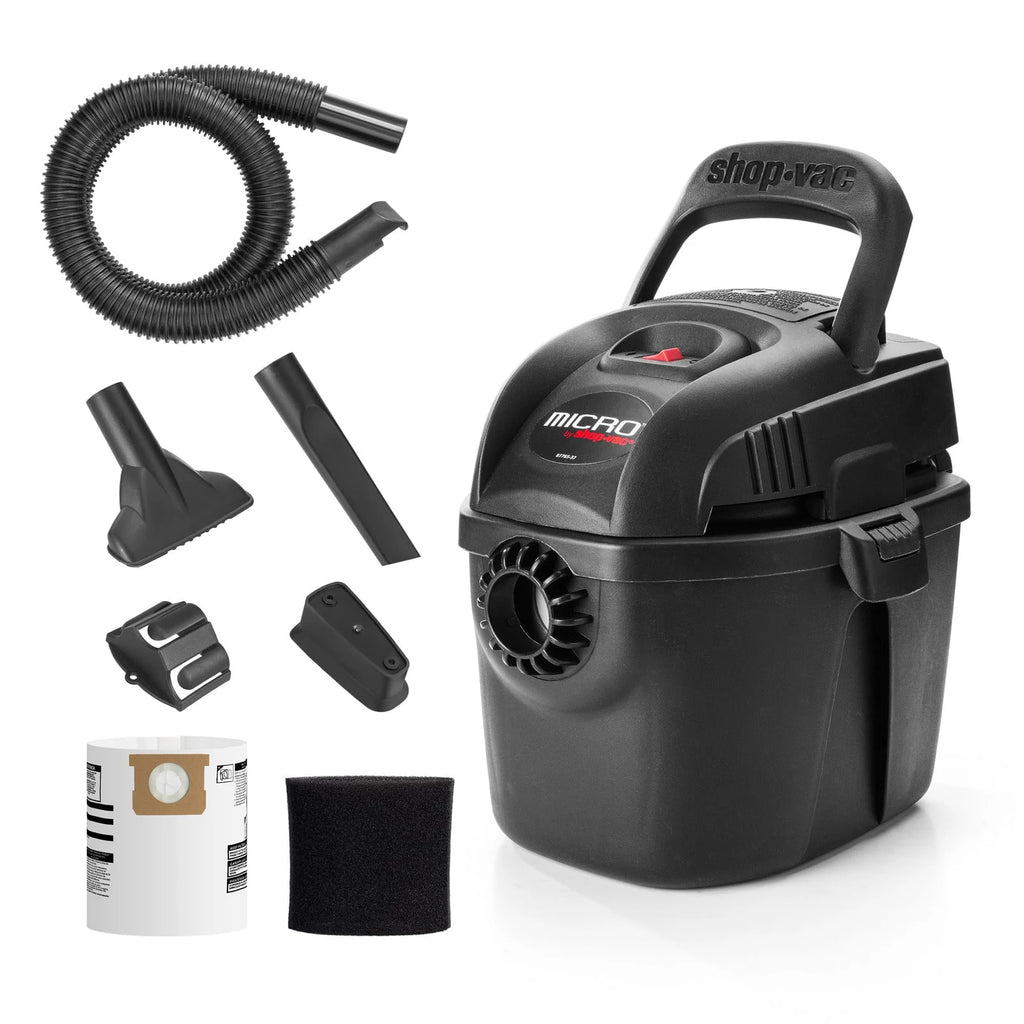 Shop-Vac 2021005 1-Gallon Micro Wet/Dry Vacuum, 1.0 Peak HP, 1.25-Inch Diameter x 4 ft Hose, Lightweight and Portable