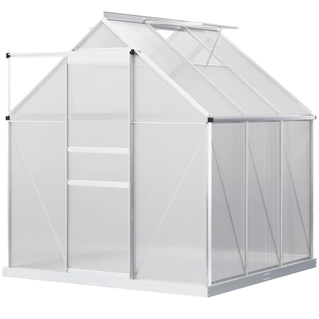 Outsunny 6' x 6' x 6.5' Polycarbonate Greenhouse Walk-in Green House Clear