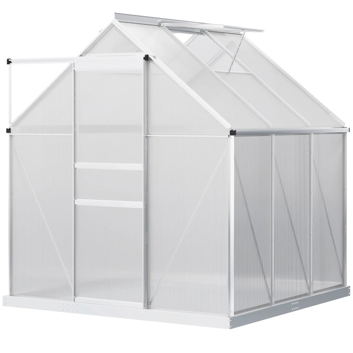 Outsunny 6' x 6' x 6.5' Polycarbonate Greenhouse Walk-in Green House Clear