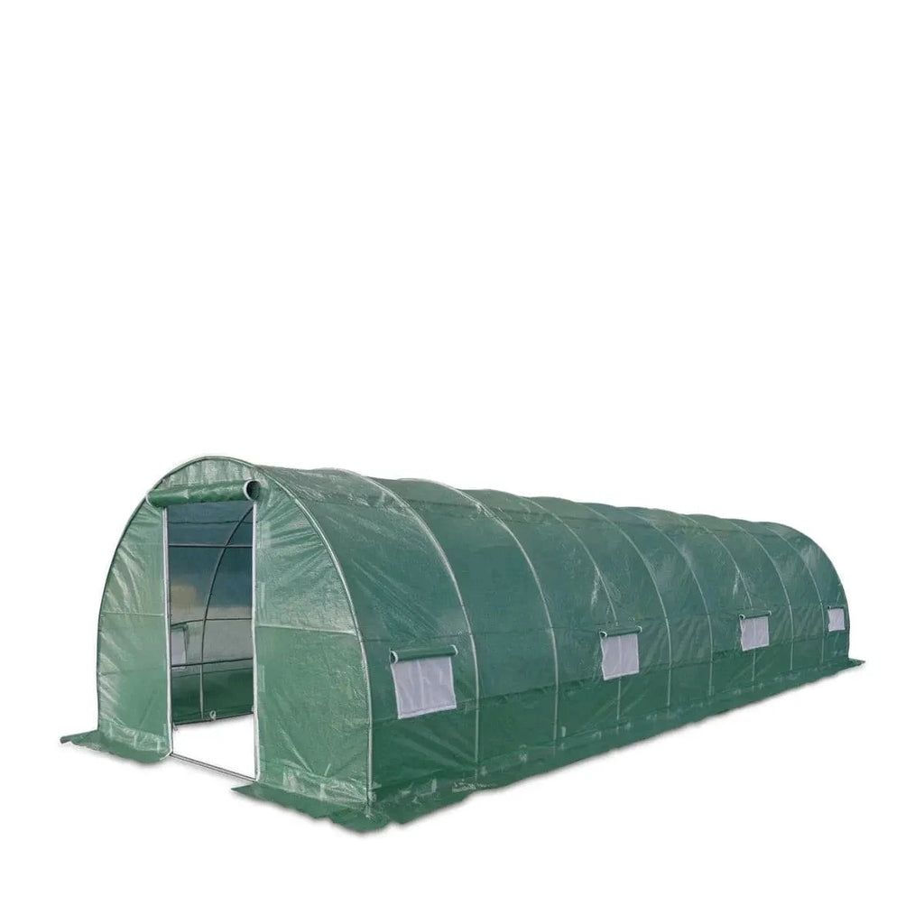 TMG Industrial Tunnel Greenhouse Grow Tent, 10' x 30', Ripstop Leno Cover, Cold Frame, Roll-Up Mesh Windows, Round Top Roof, TMG-GH1030R
