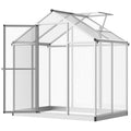 CoSoTower 4' x 6.2' x 6.4' Walk-in Garden Greenhouse, Polycarbonate Panels Plants Flower Growth Shed, Cold Aluminum Frame Outdoor Portable Warm House