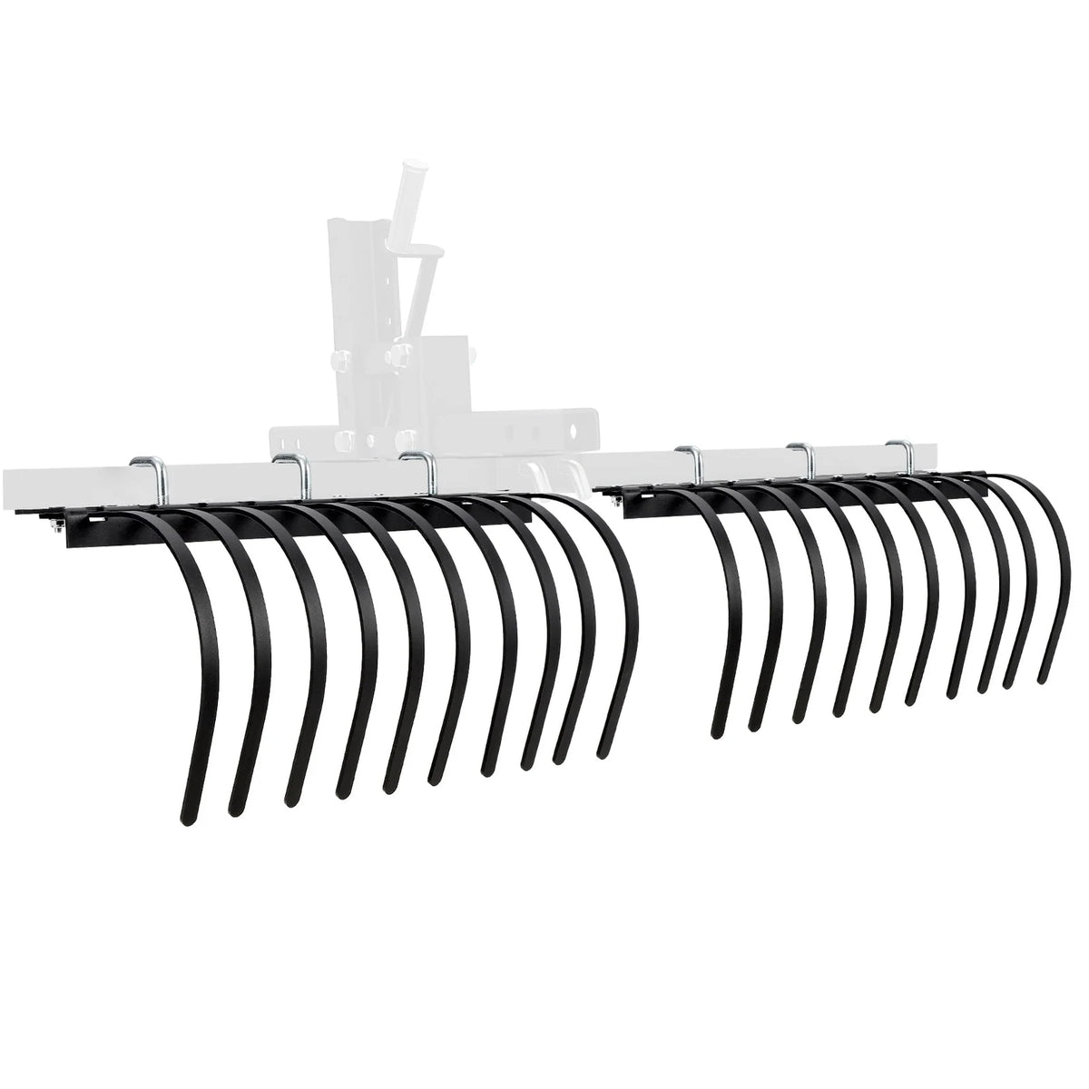 60-Inch ATV/UTV Landscape Rake Attachment, 20 Removable Steel Tines, Compatible with Manual Implement Lift